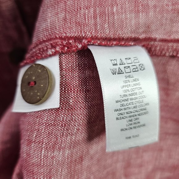 Rachel Zoe Red Linen Apron Style Button Front Dress, NWOT, Sz 8 - Picture 12 of 12